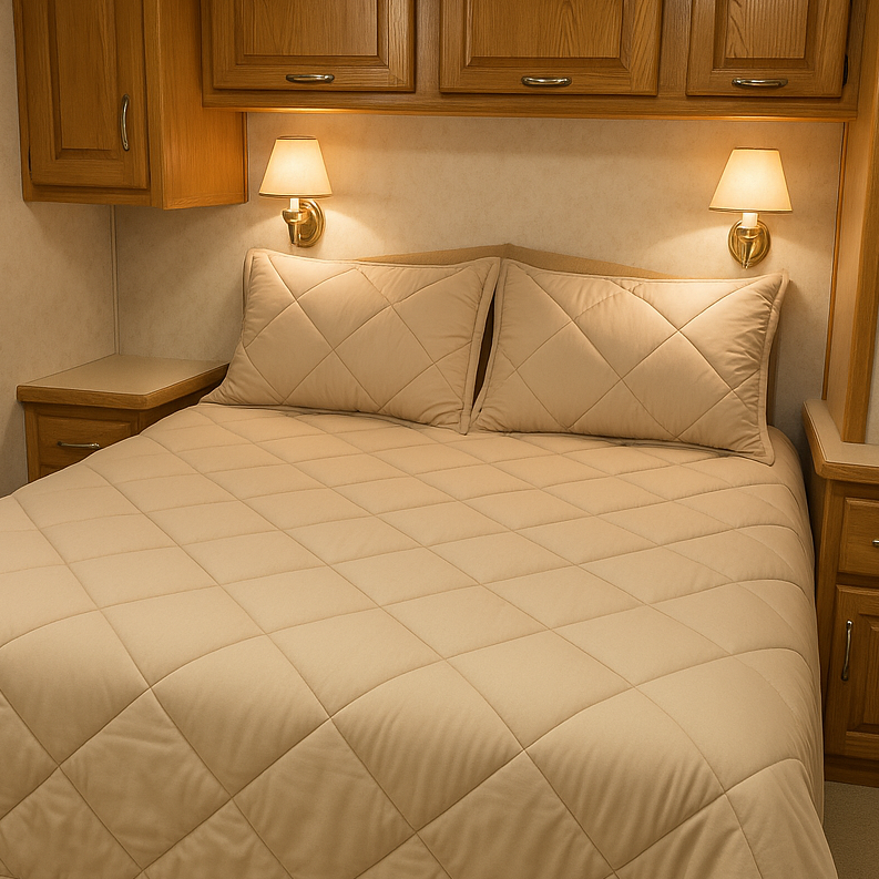 quilt4ed RV bedspread and shams