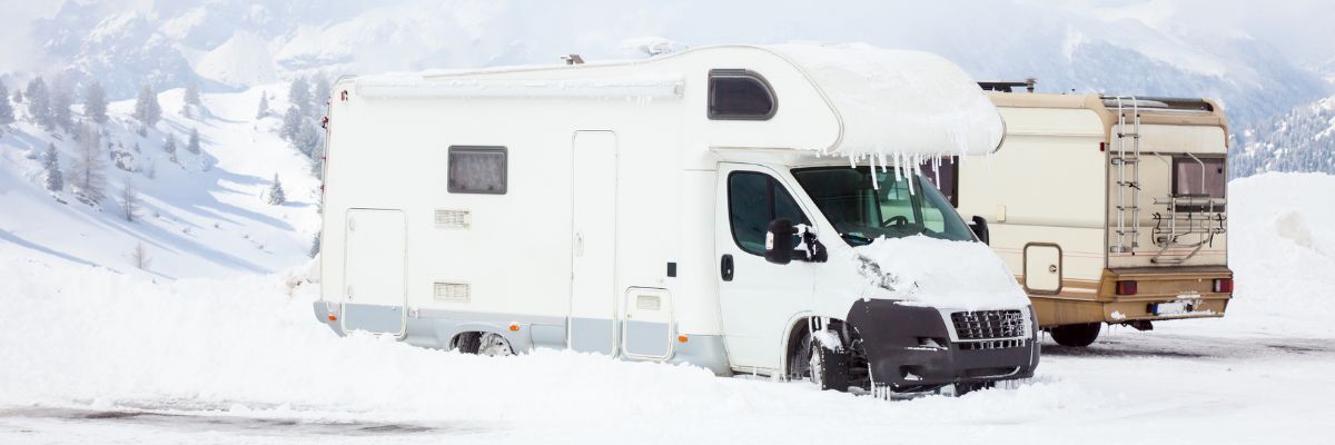 Winter RV Camping Scene